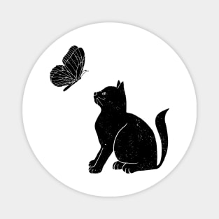 Cat and Butterfly Magnet